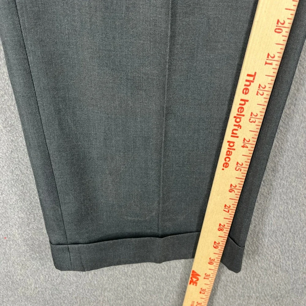 Perry Ellis Portfolio Men's Grey Pleated Dress Pants Size 33x30 Polyester Rayon‎